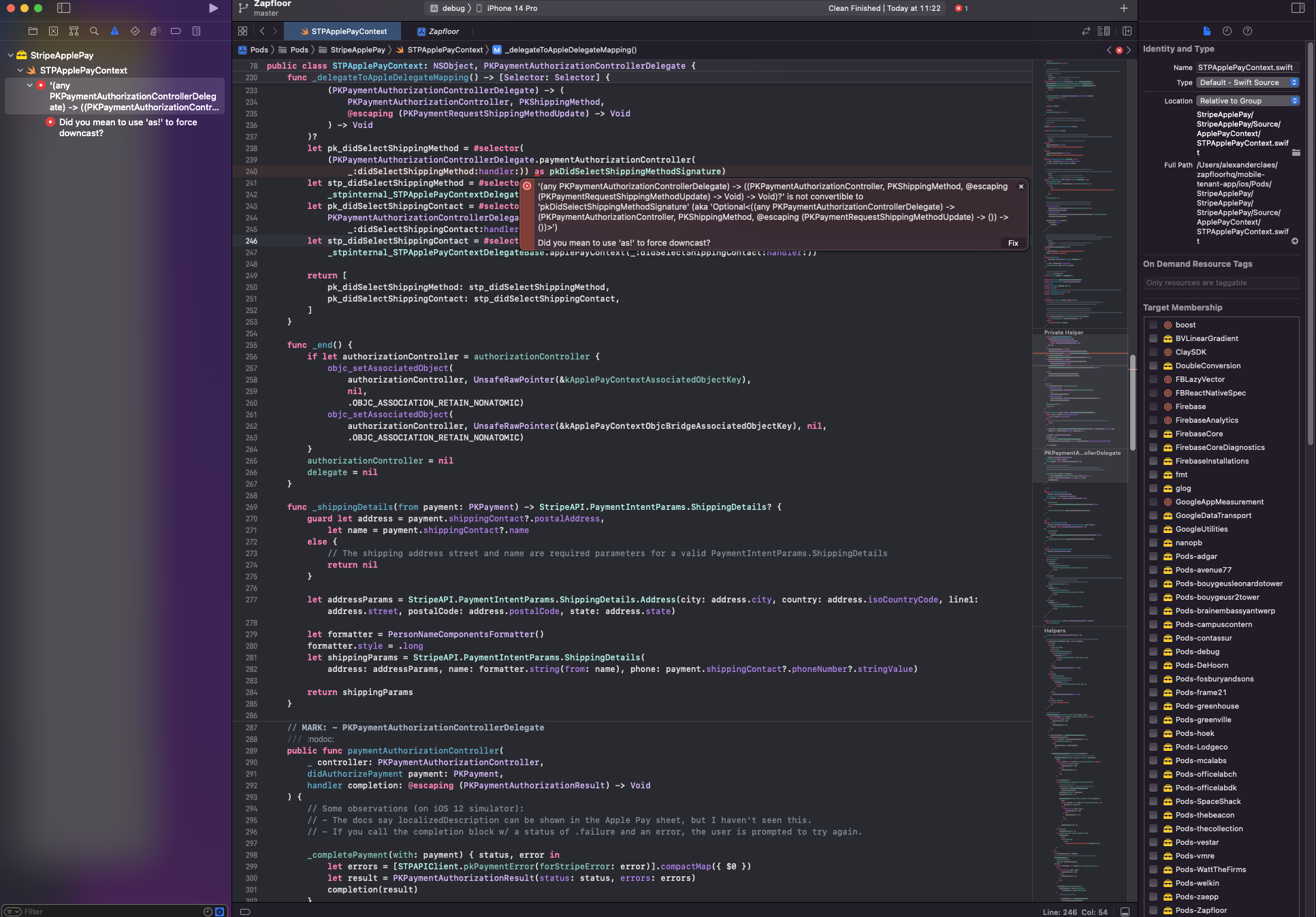 Did you mean to use 'as!' to force downcast? · Issue #2028 · stripe ...