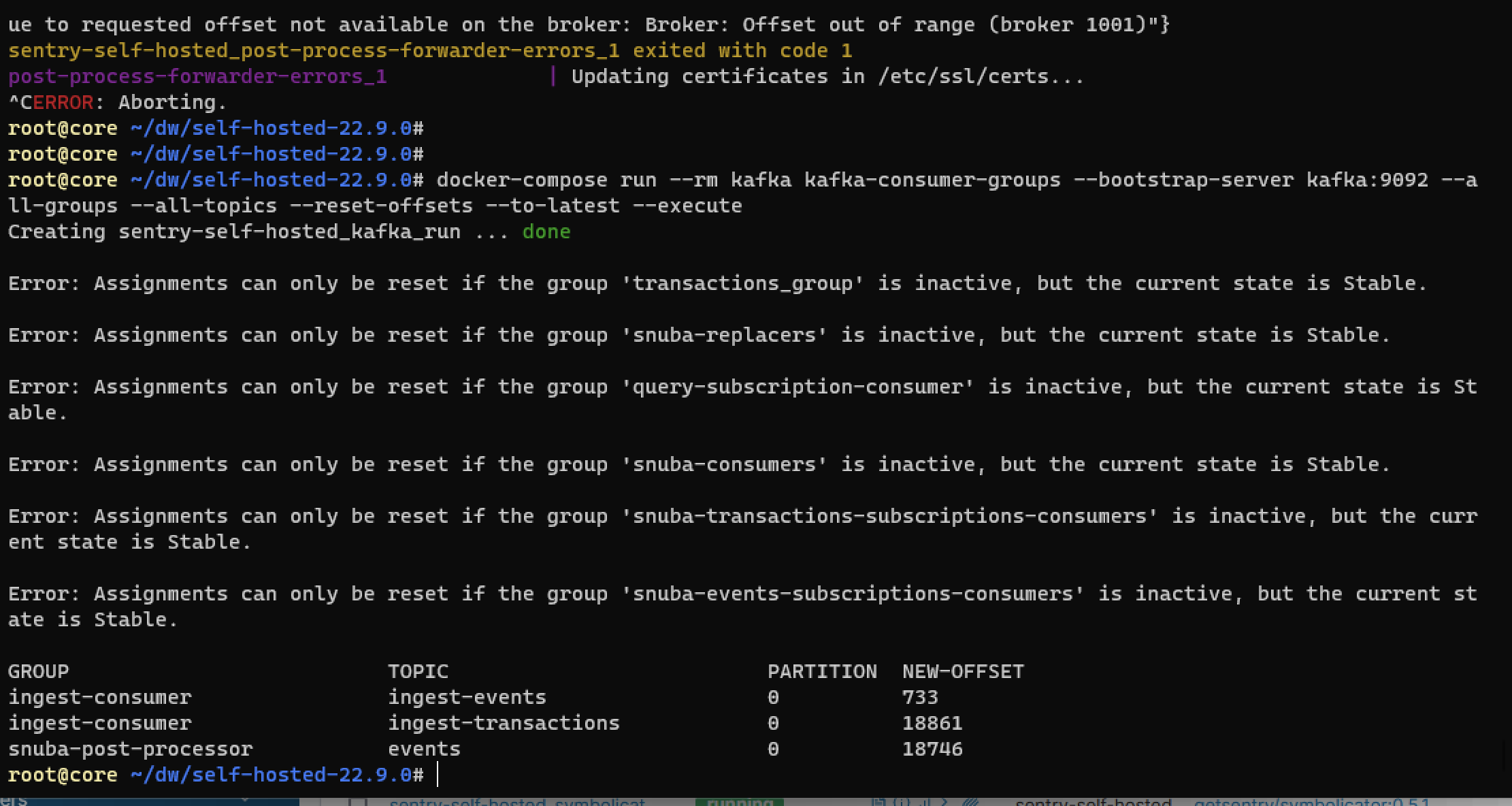 After upgrading from 22.9.0 to 22.11.0: There is 1 issue blocking event ...