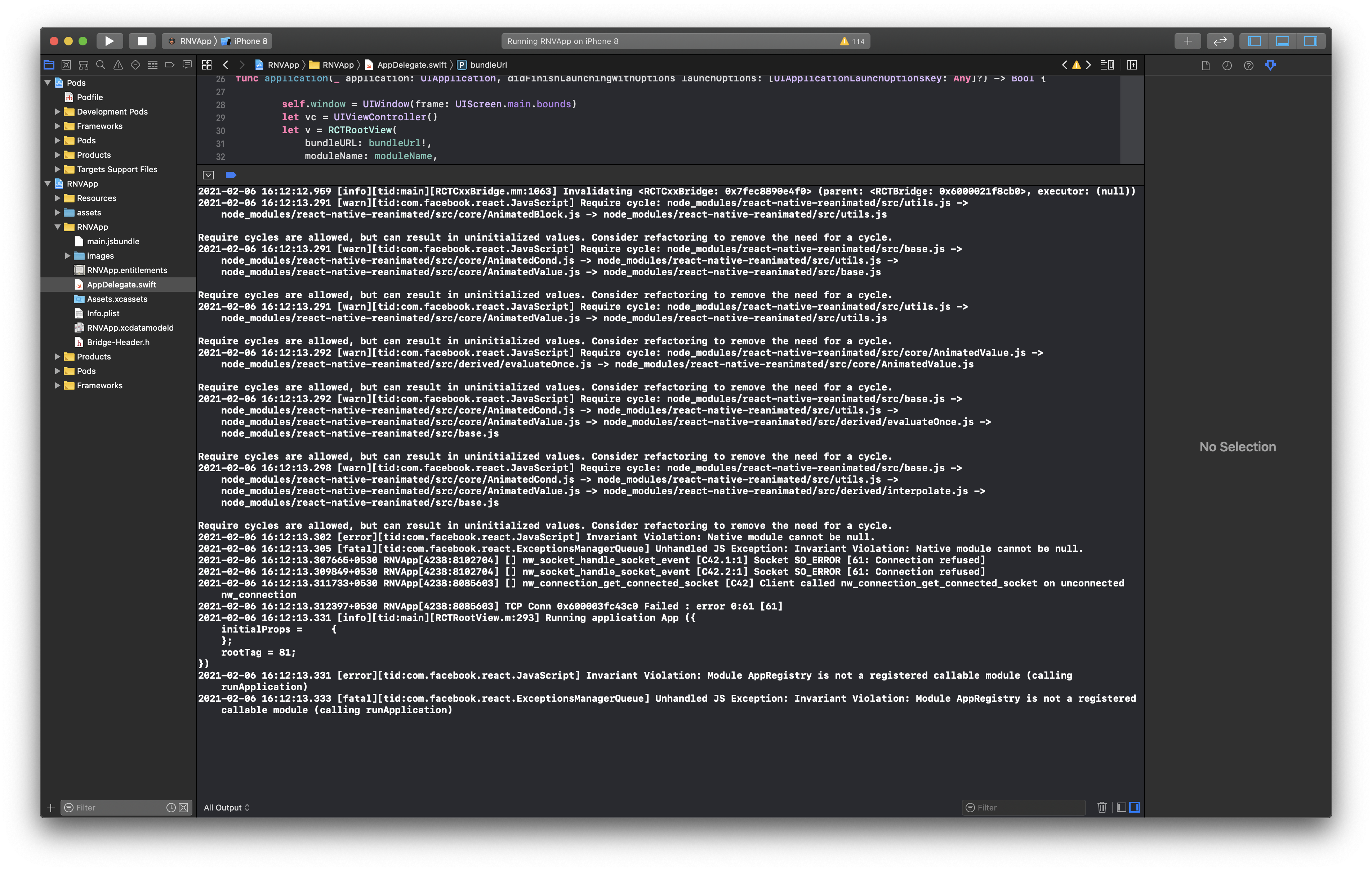 "Invariant Violation: Native module cannot be null" error on ios ...