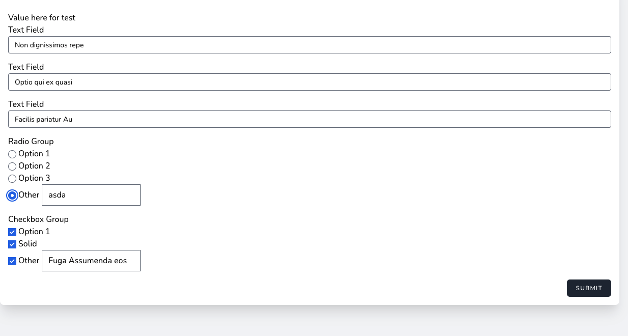 [BUG][FOUND]Checkbox &/OR Radiobox "OTHER" field value is = NULL · Issue 1205 · kevinchappell
