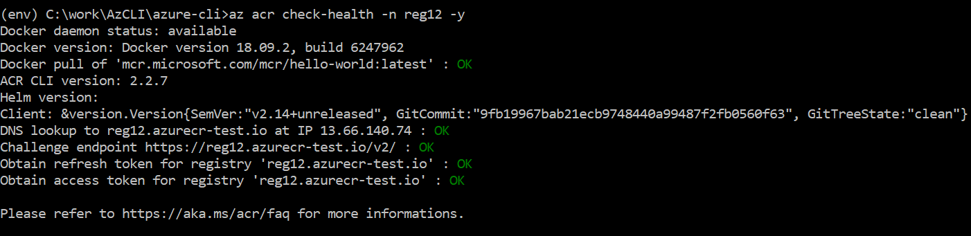 [ACR] Add `az acr check-health` command · Pull Request #9459 · Azure ...