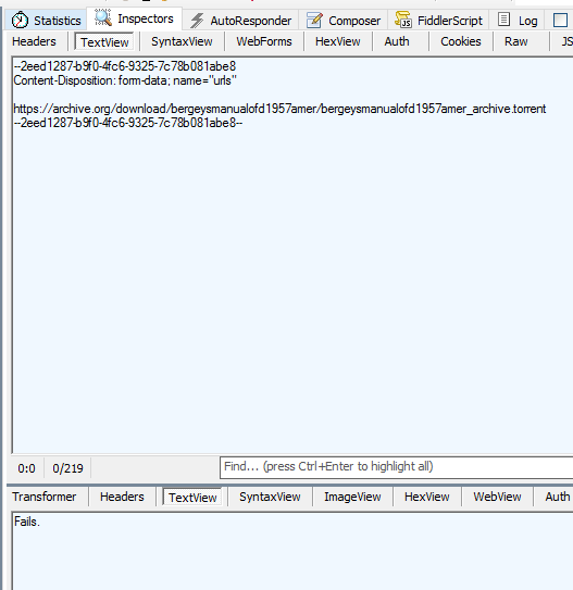 Could not find boundary in multipart/formdata header! Error when