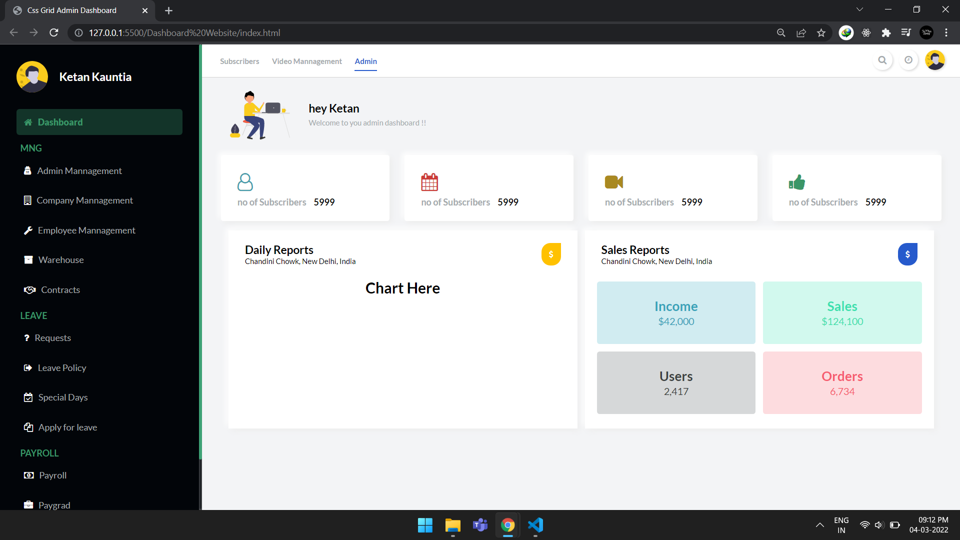GitHub - ketankauntia/Dashboard-project: Basic Dashboard using HTML CSS