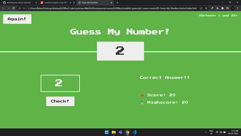 GitHub - ketankauntia/Guess-My-Number-JS: A fun Number Guessing game ...