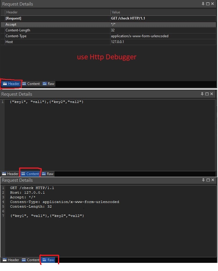 Not get parameters when using client GET with library Libcurl, and two ...