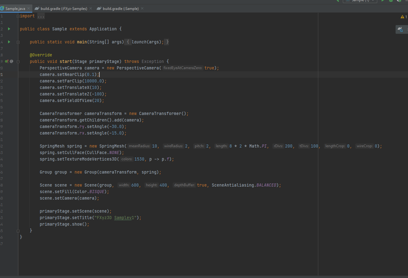Error when running the sample code · Issue #134 · FXyz/FXyz · GitHub