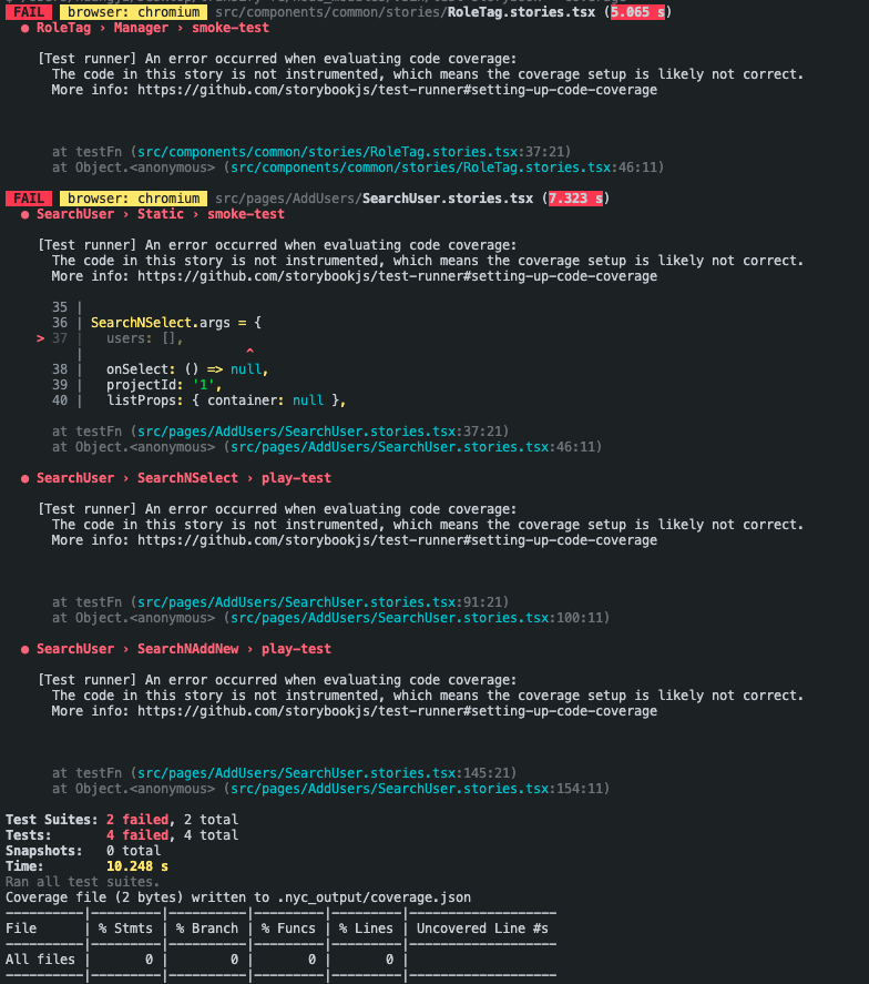 --coverage fails the tests · Issue #14 · storybookjs/addon-coverage ...
