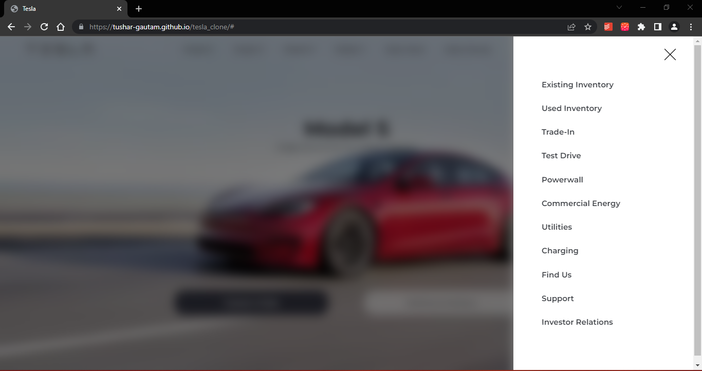 GitHub - Tushar-Gautam/tesla_clone: Made a clone of landing page of ...