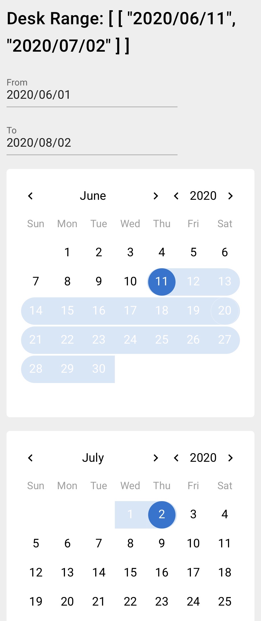 QDate multiple selection · Issue 5052 · quasarframework/quasar · GitHub