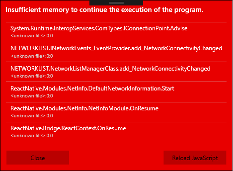 Insufficient Memory on WPF Application · Issue #2060 · microsoft/react ...