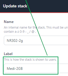 Friendly stack name not shown in the Change Project Stack option list ...