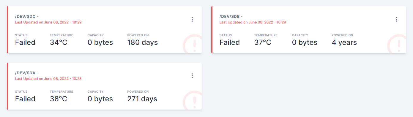 Not able to get drive capacity and correct SMART tests results · Issue ...