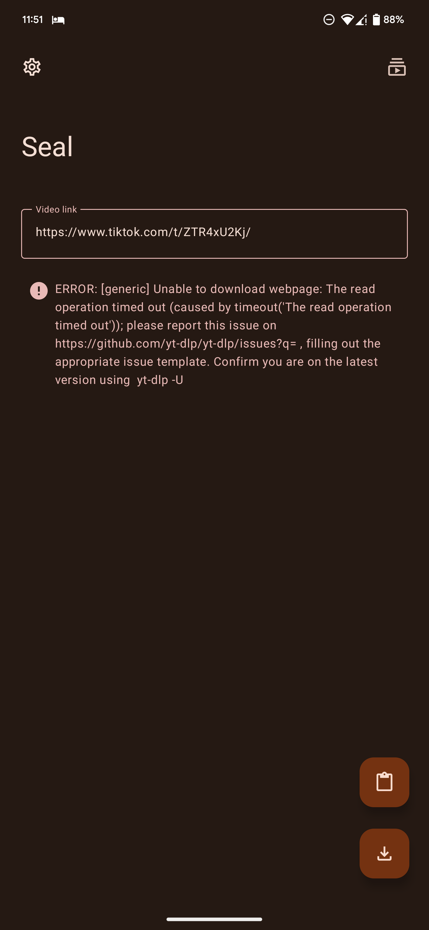 [Bug Report] TikTok download fails with "The read operation timed out ...