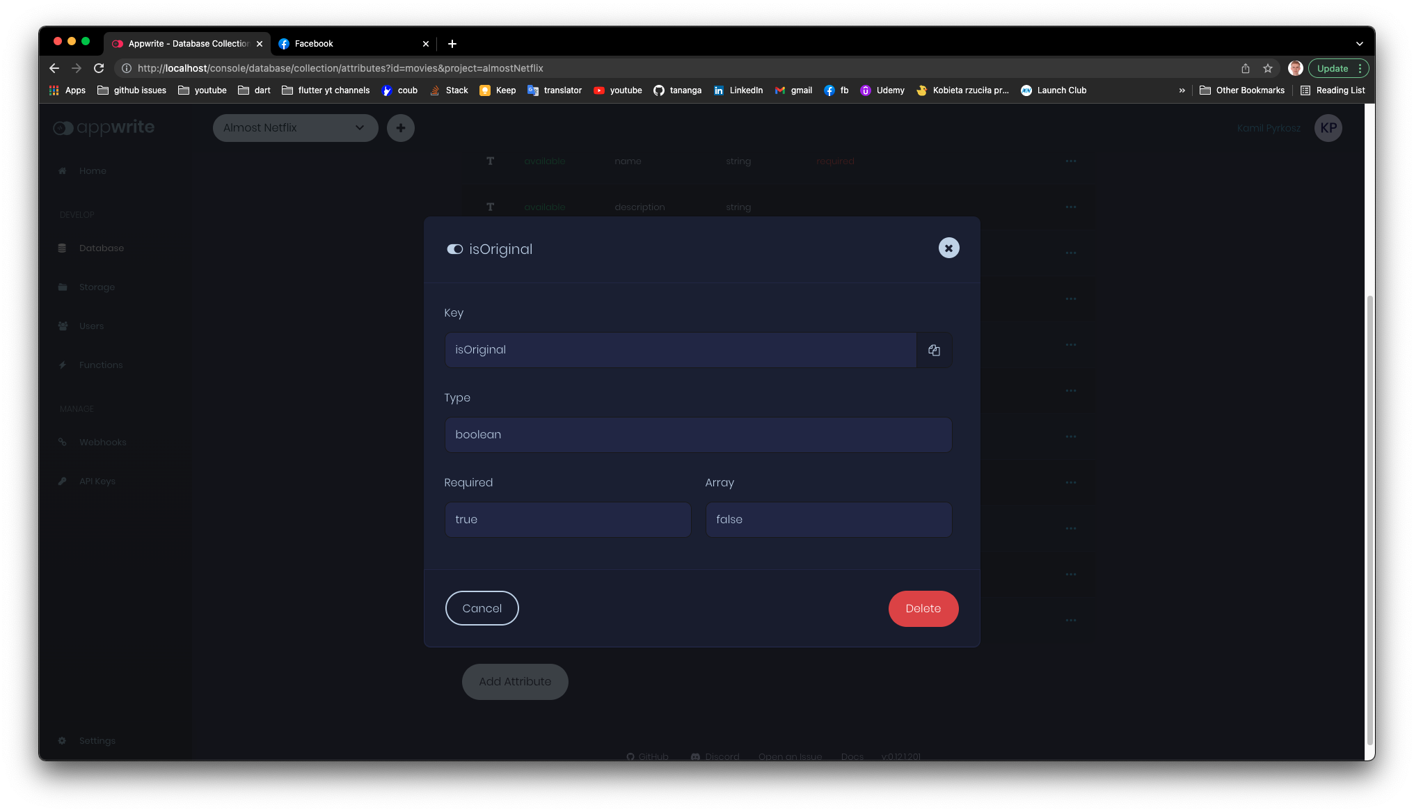 🐛 Bug Report: I cant create boolean attribute · Issue #2677 · appwrite ...