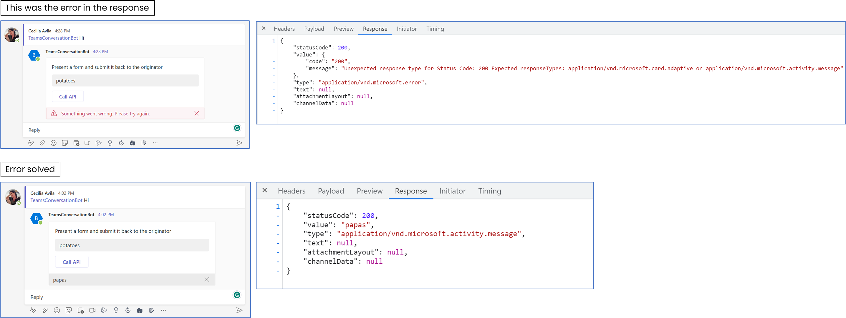Error message: "Something went wrong. Please try again." when clicking ...
