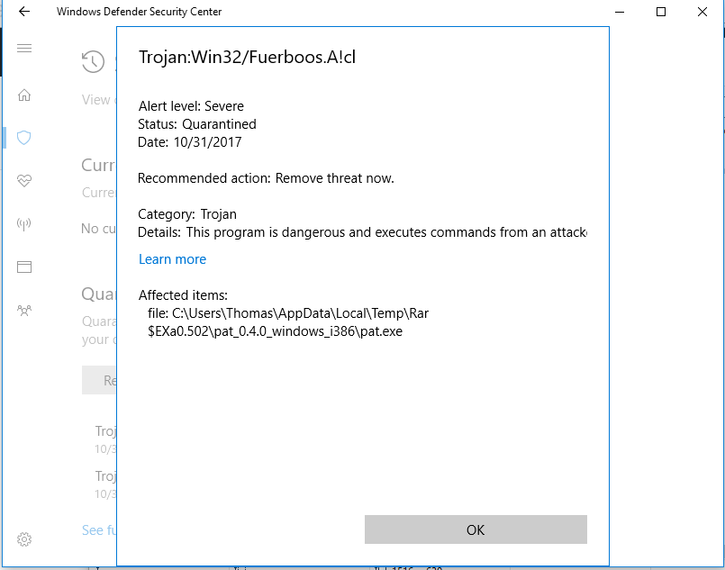 Windows Defender False Detect Issue 103 La5nta Pat Github Fuerboo False