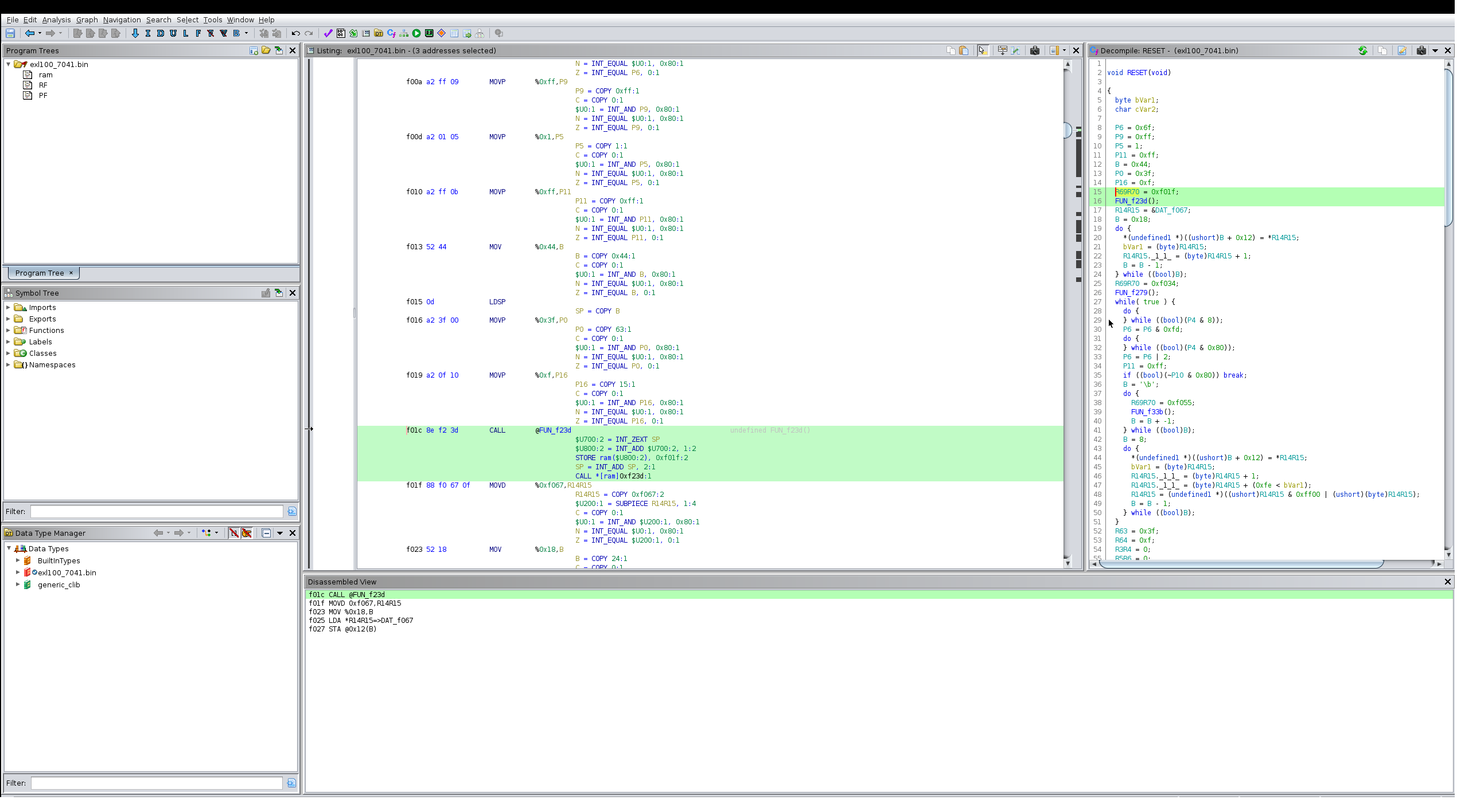 Function call push listed seperately in decompiler output