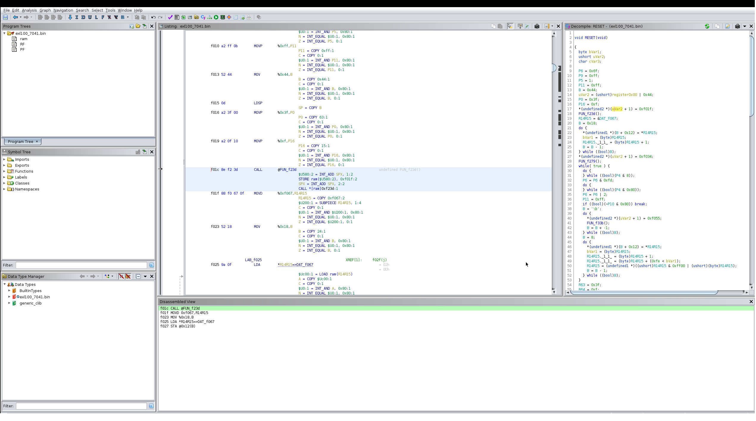 Function call push listed seperately in decompiler output