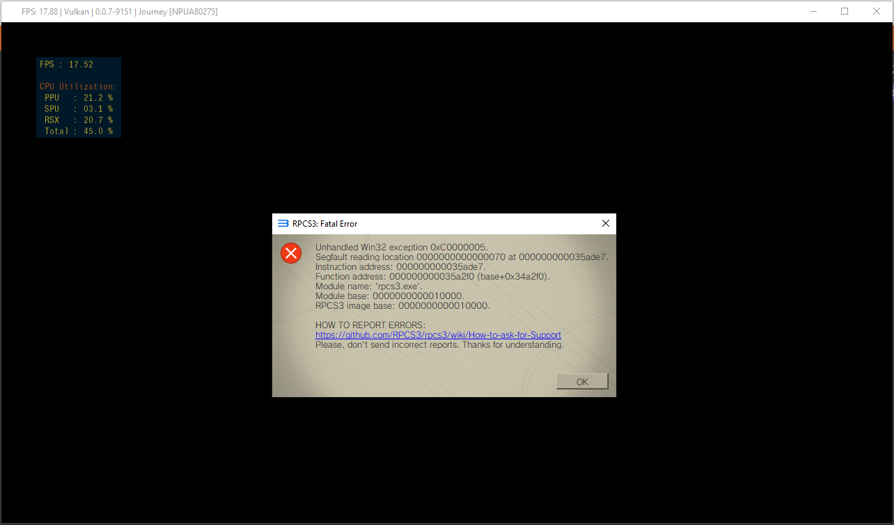 Regression in build 9151 in Journey [NPUA80275]: emulator segfaults ...