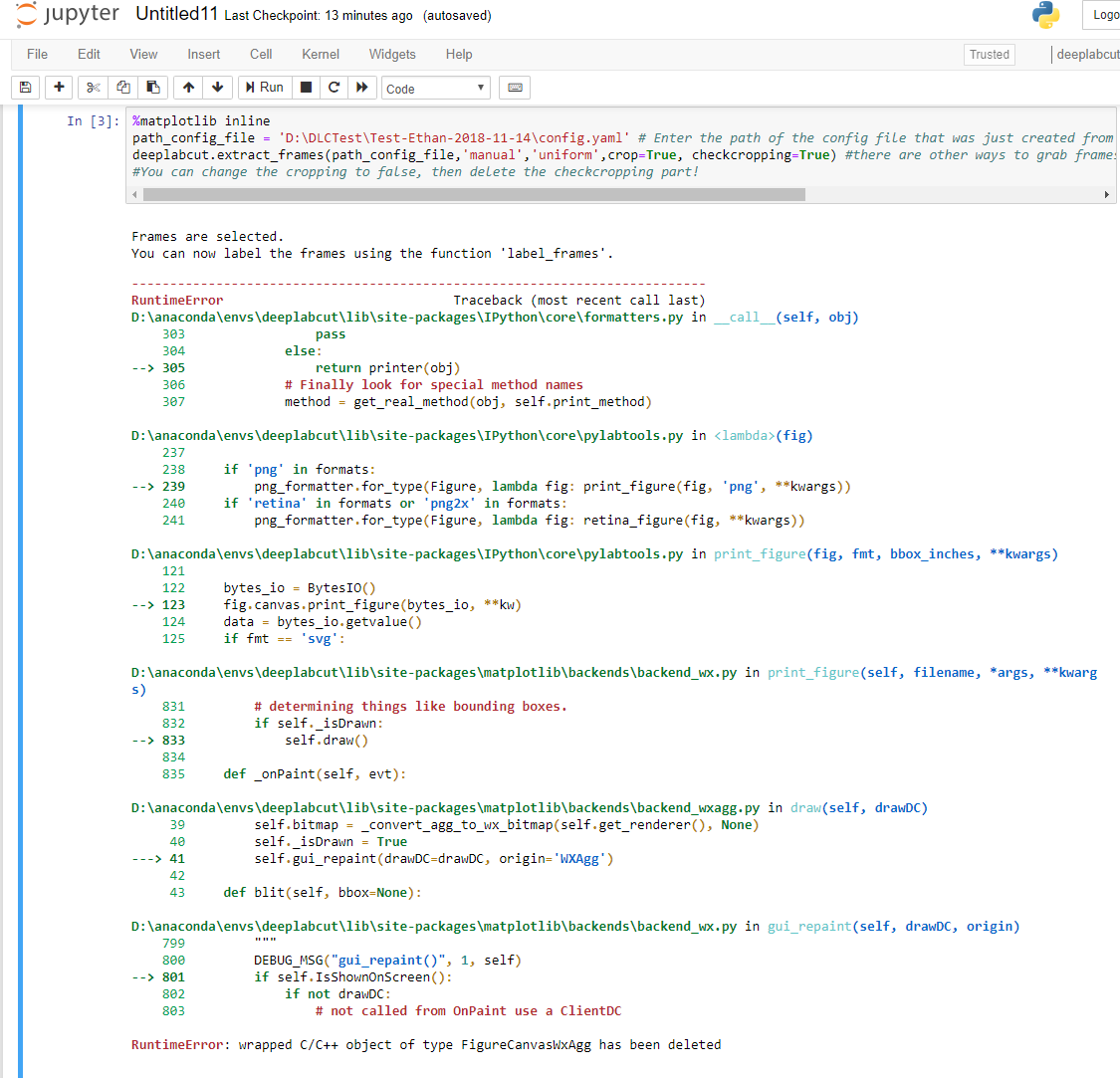 DLC2: Black frames extracted and errors with labeling GUI (MoviePy ...