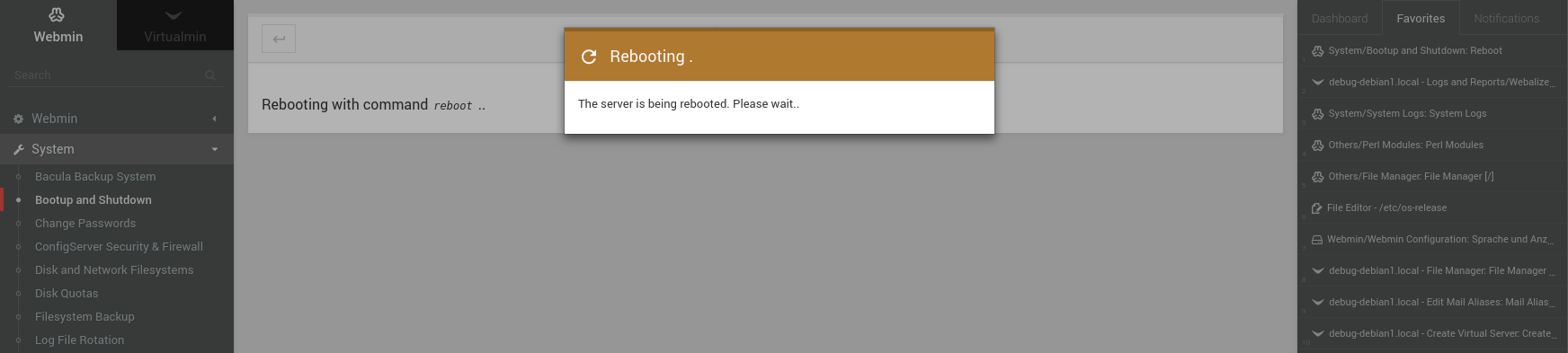 Go to dashboard after a reboot? · Issue #1307 · webmin/authentic-theme ...