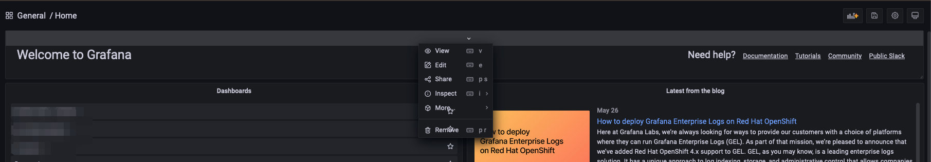 Dashboard list star icons display on top the panel menu · Issue #49796
