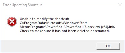 Create a user-modifiable Start Menu shortcut · Issue #11680 ...