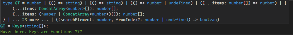 Type upon hovering