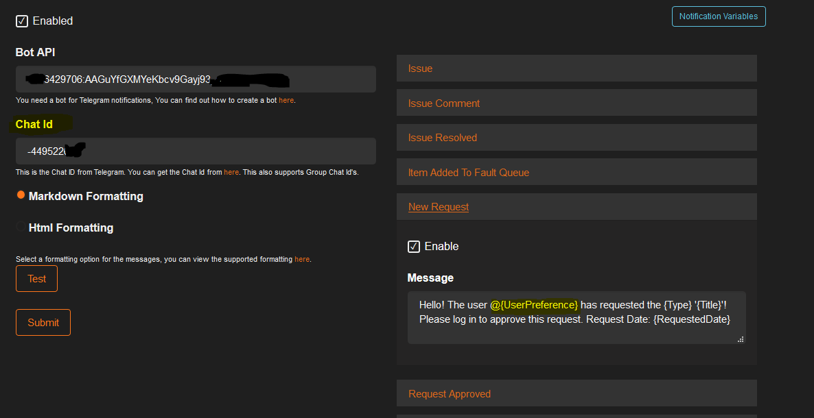 Ombi does not send notification to a Telegram Group · Issue #3616 ...