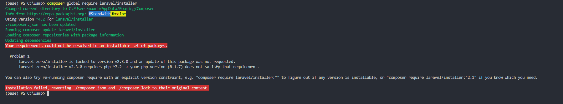 can't install laravel installer due to runing php 8.1 · Issue #234 ...