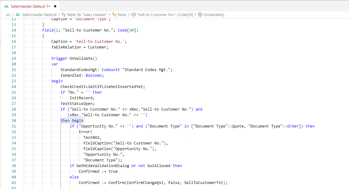 Use of function instead of double code in table Sales Header · Issue ...