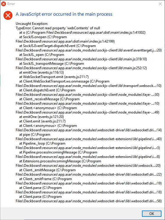 [Error][SLOBS] A JavaScript error occurred in the main process · Issue ...