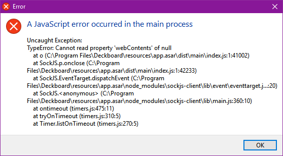 [Error][SLOBS] A JavaScript error occurred in the main process · Issue ...