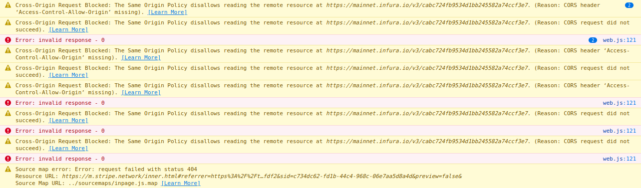 Cors Header Access Control Allow Origin Missing Issue 3306 Chainsafe Web3 Js Github