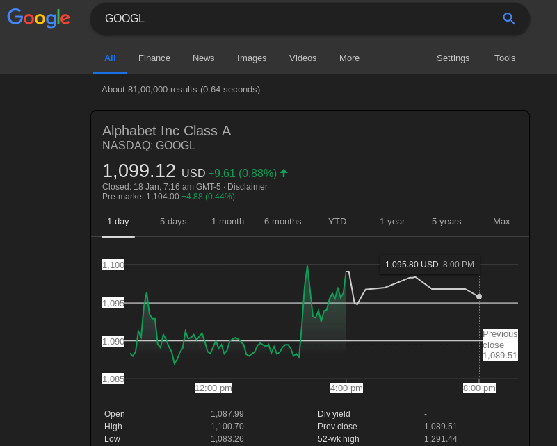 google stock viewer