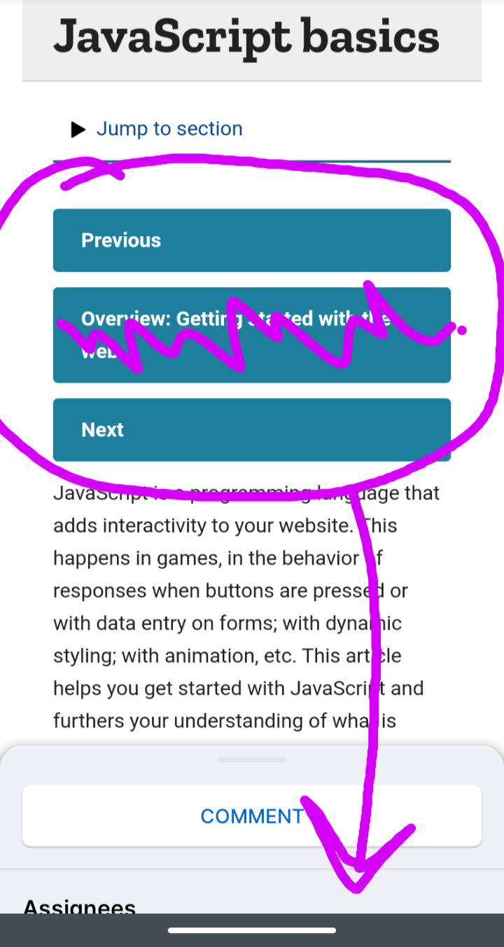 Next and Prev anchors layout · Issue #1957 · mdn/yari · GitHub