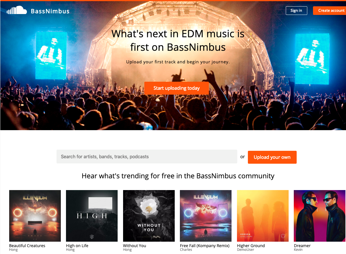 GitHub - hongyang90/BassNimbus: Full stack web application clone of ...