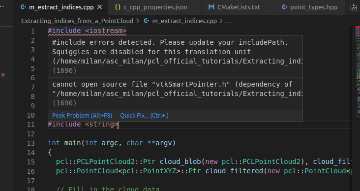 C++ IntelliSense works fine except for PCL (Point Cloud Library ...