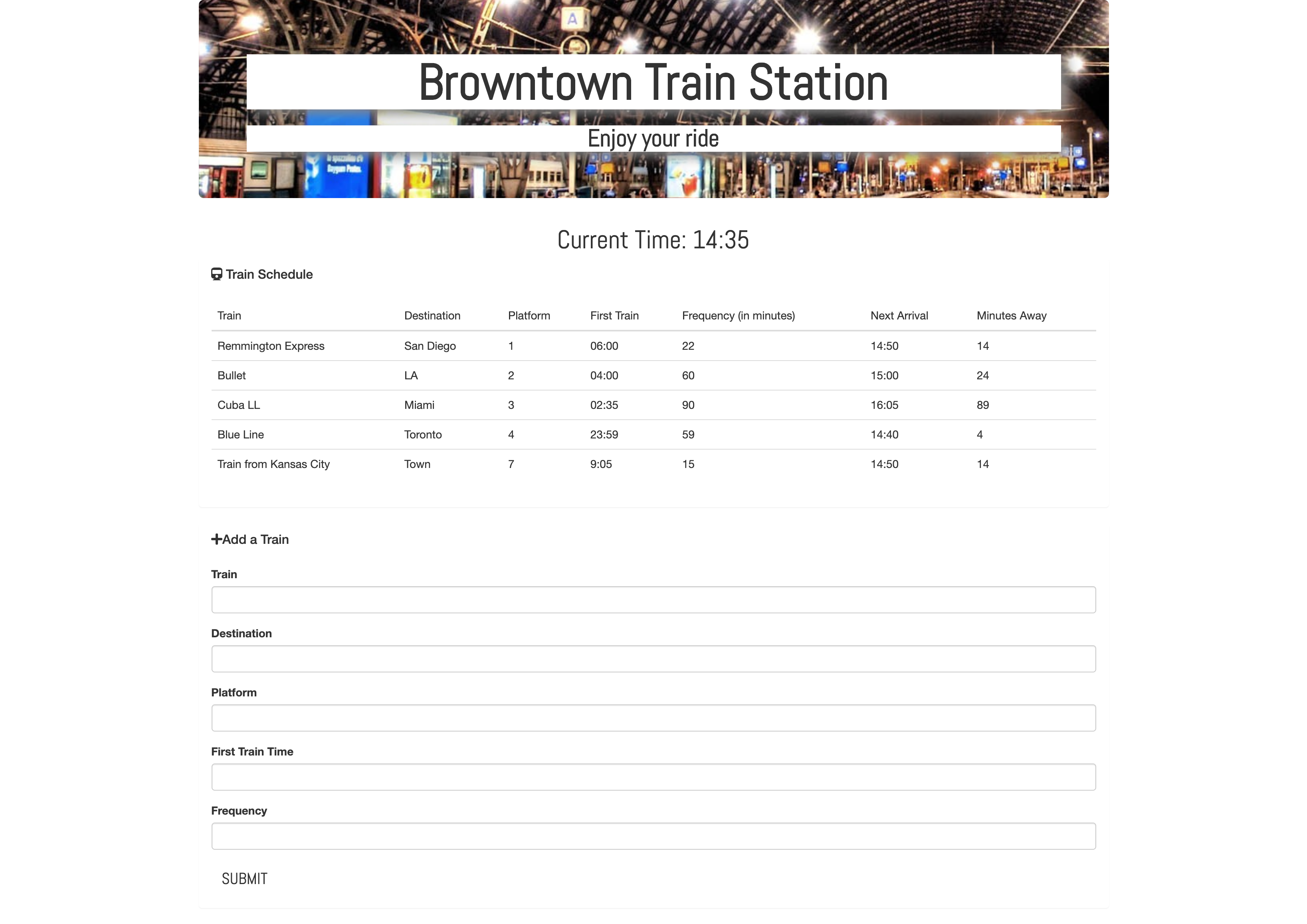 GitHub - ryannbrown/Train-Schedule-App