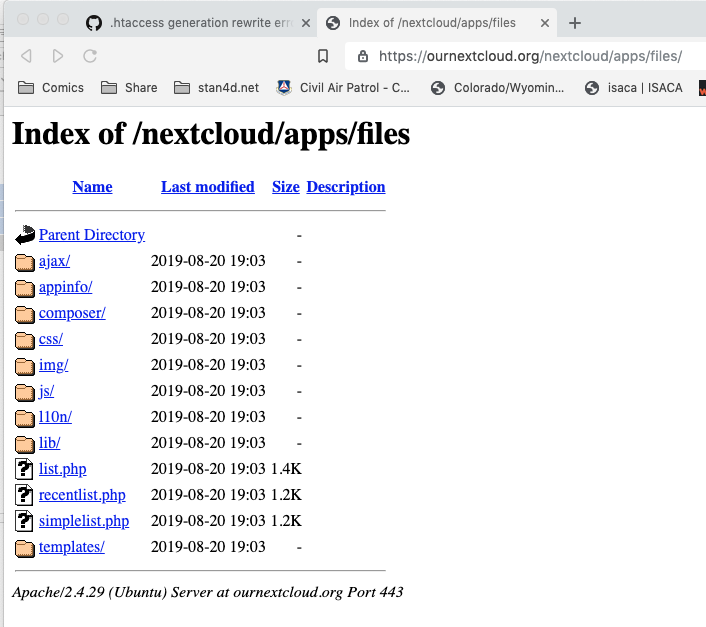 .htaccess generation rewrite error · Issue 16831 · nextcloud/server