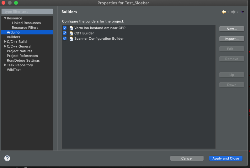 Editing project properties hangs with the beach ball on mac · Issue