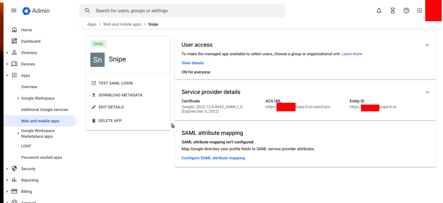 Unable to get SAML to work with Google Workspace. · Issue 11558 · snipe/snipeit · GitHub
