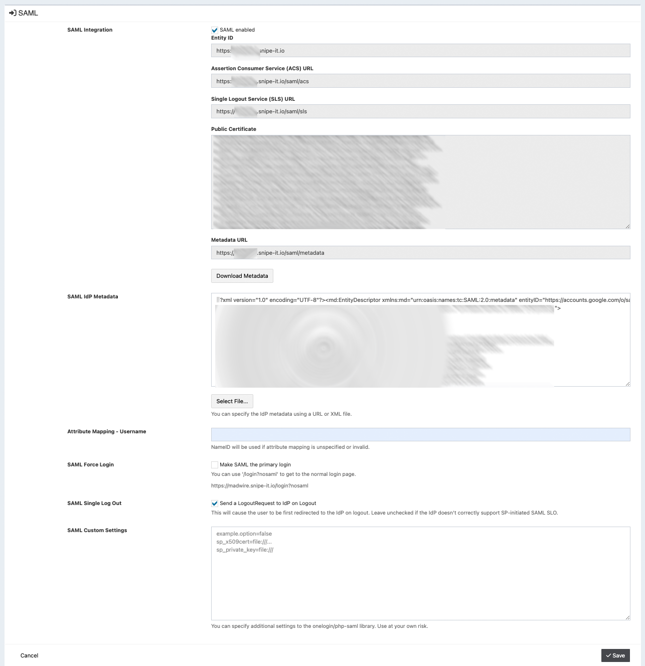Unable to get SAML to work with Google Workspace. · Issue 11558 · snipe/snipeit · GitHub
