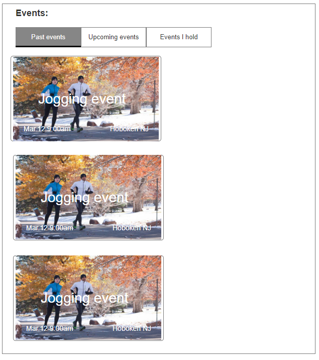 User profile-Events logic