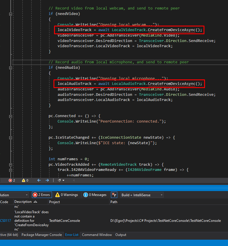 Error in two methods in TestNetCoreConsole ---> C# Tutorial (Desktop ...