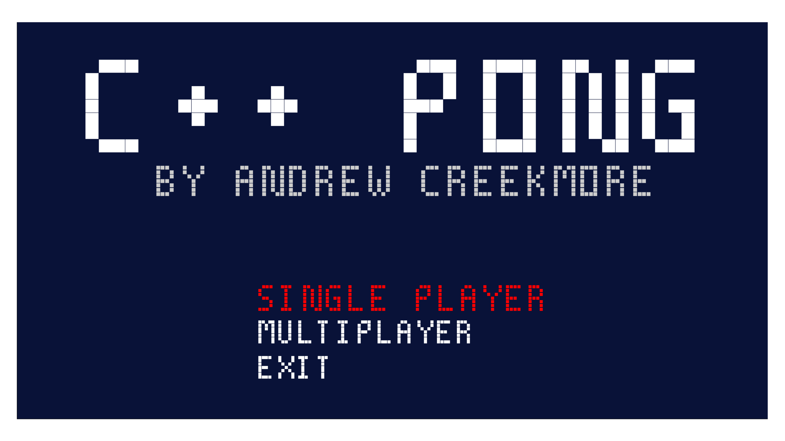 GitHub andrewcreekmore/PongClone a classic game, written in C++