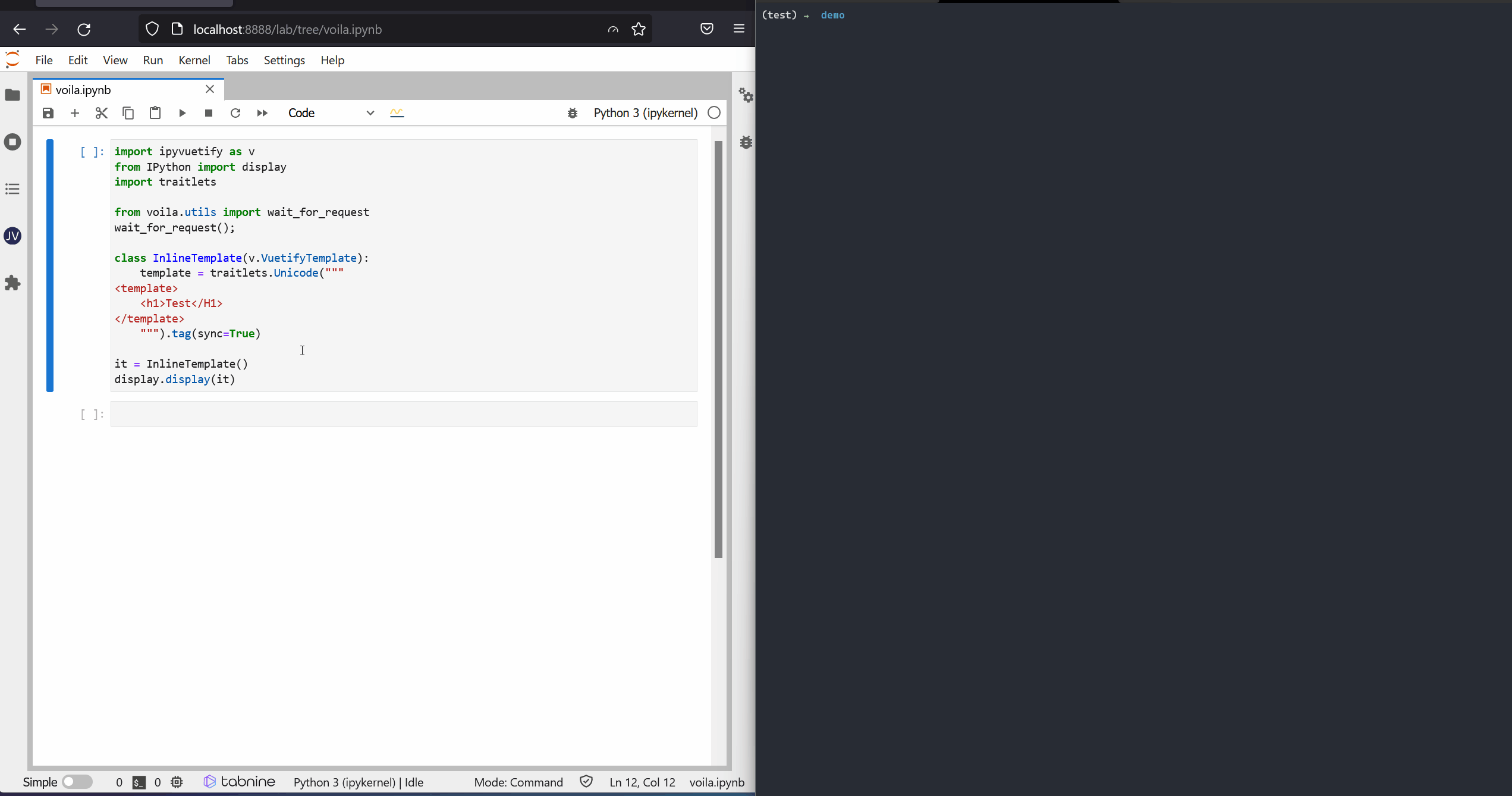 Ipyvuetify widgets not rendering with preheated kernels · Issue 1123