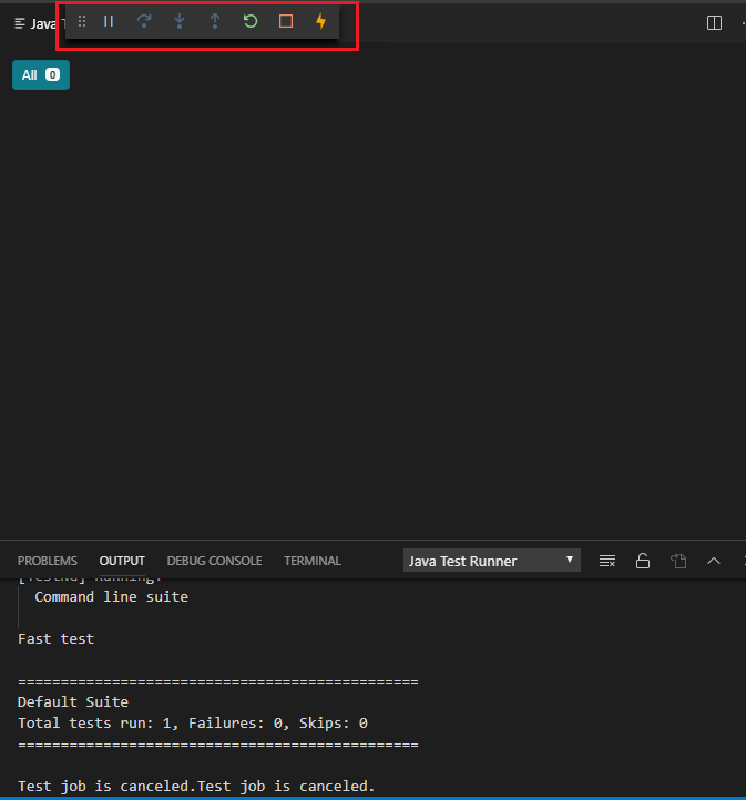 Cancel Junit4 running test will show debug bar · Issue #820 · microsoft ...