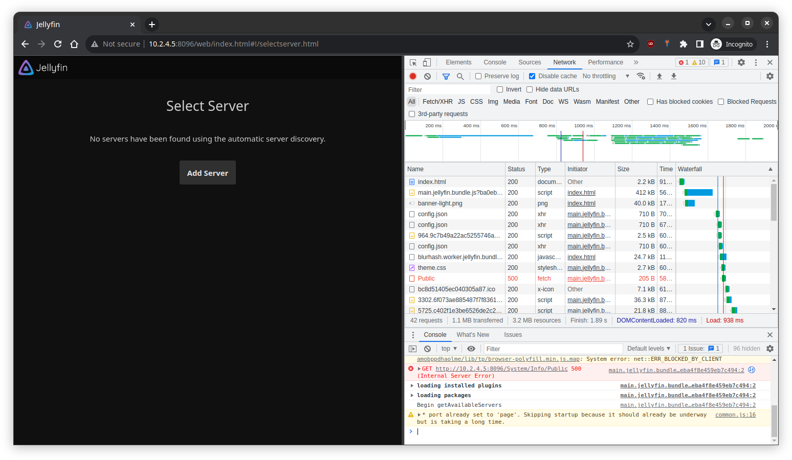[Issue] some requests to ipv4 address results in http 500 · Issue