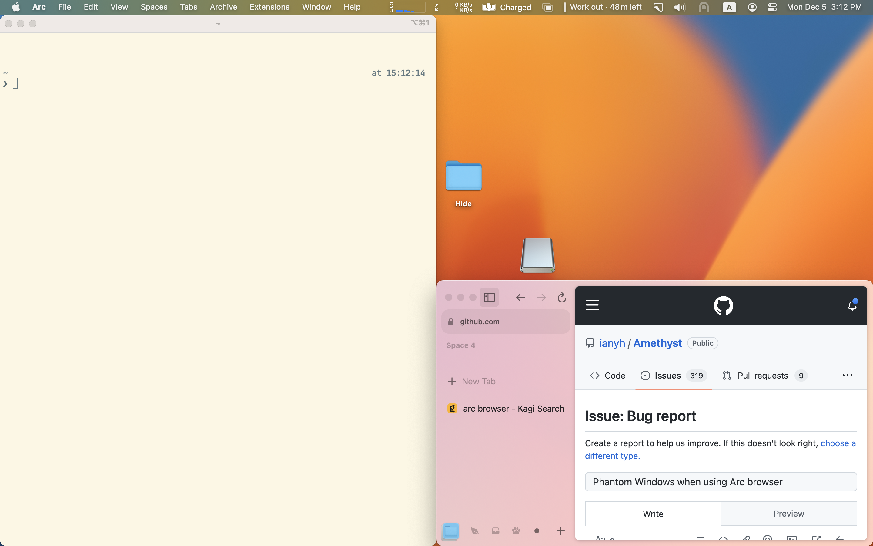 Phantom Browser Phantom Windows when using Arc browser · Issue #1350 · ianyh/Amethyst ...